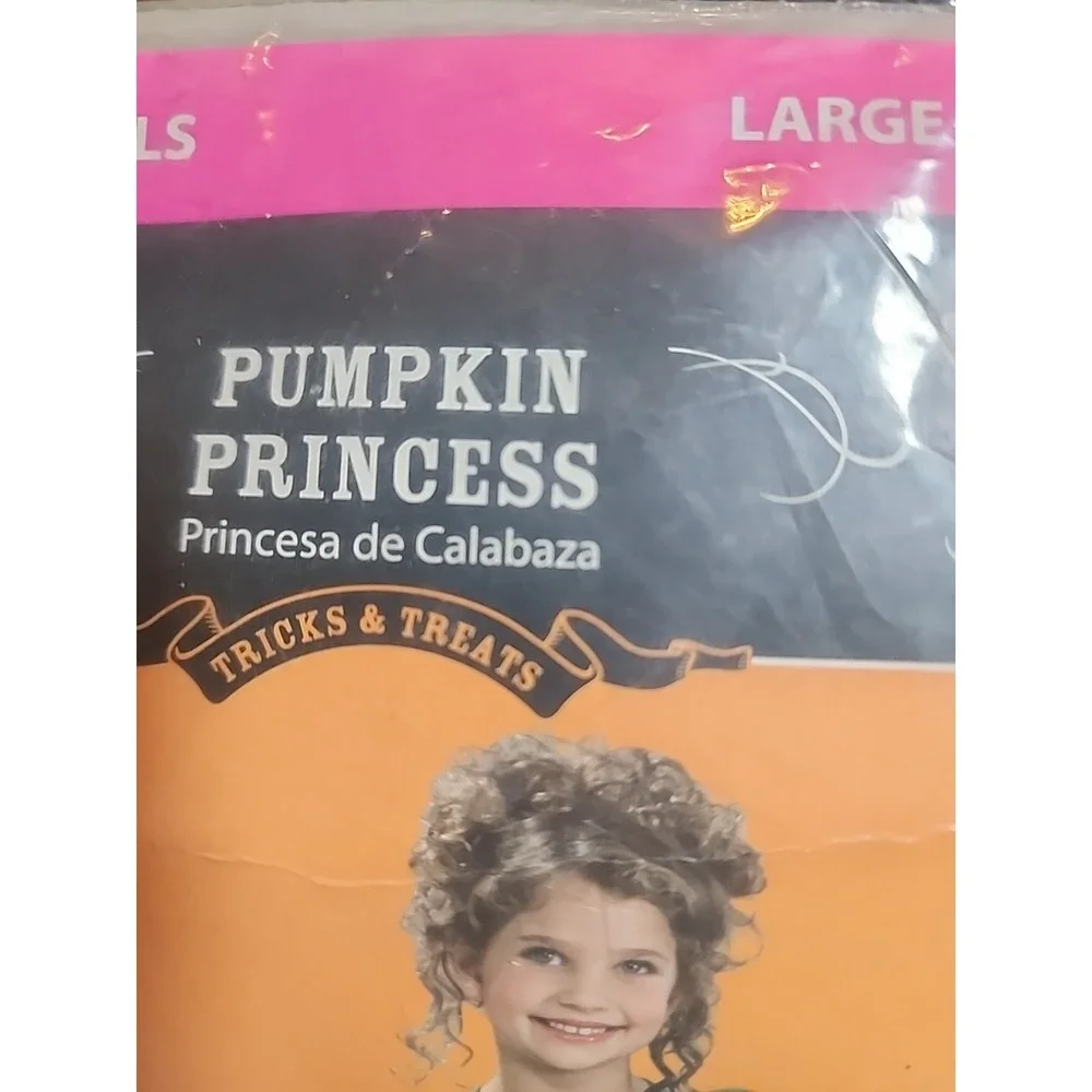 NEW Girl Halloween costume ~ children Pumpkin Princess dress LARGE 10-12
